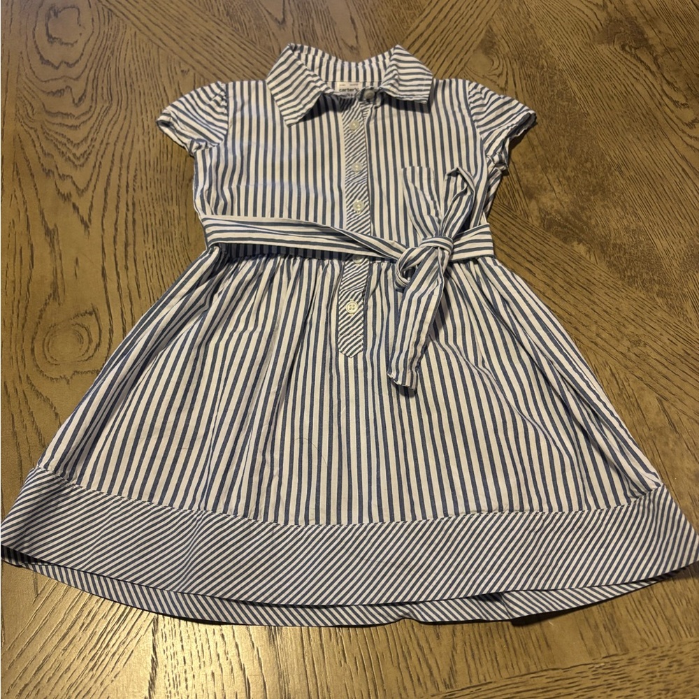 Striped Blue and White Toddler Dress